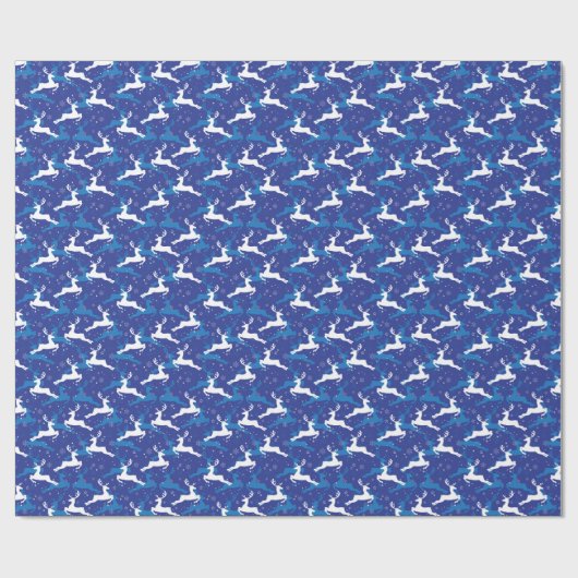 Christmas Blue und White Jumping Dee Geschenkpapier (Flach)