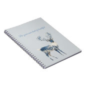 Christmas Blue White Chic Deer Notizblock (Rechte Seite)