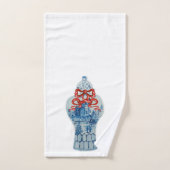 Christmas Blue White Ginger Jar Handtuch Set (Handtuch)