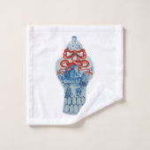Christmas Blue White Ginger Jar Handtuch Set (Waschlappen)