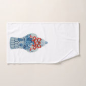 Christmas Blue White Ginger Jar Handtuch Set (Handtuch)