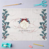 Christmas Blue White Holly Pine Beach Hütte Wood Seidenpapier (Basteln)