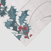 Christmas Blue White Holly Pine Beach Hütte Wood Seidenpapier (Ausschnitt)