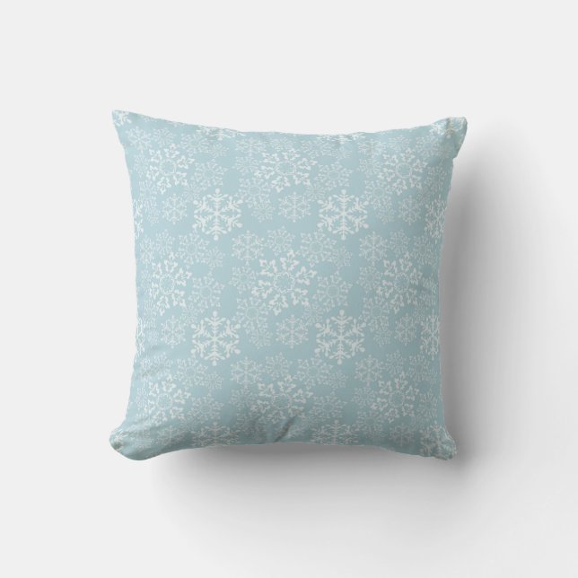 Christmas Blue White Snowflakes Kissen (Vorderseite)