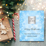 Christmas blue winter snow business QR Instagram Flyer<br><div class="desc">A light blue winter background with snowflakes.  Personalize and add your business logo,  name,  text and you Instagram account to the QR code.</div>