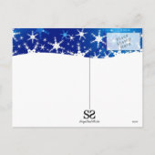 Christmas Blue Winter Snowflakes Feiertagspostkarte (Rückseite)