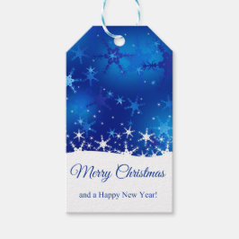 Christmas Blue Winter Snowflakes Geschenkanhänger