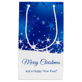 Christmas Blue Winter Snowflakes Kleine Geschenktüte