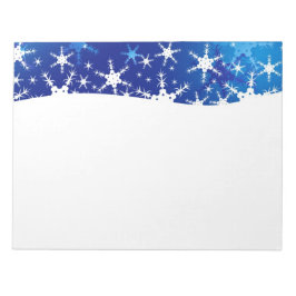 Christmas Blue Winter Snowflakes Notizblock