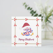 Christmas BlueBird Candy Frame anpassbar Feiertagskarte (Stehend Vorderseite)