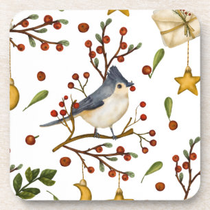 Christmas Bluejay Getränkeuntersetzer