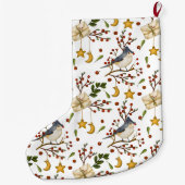 Christmas Bluejay Grosser Weihnachtsweihnachtsfest Großer Weihnachtsstrumpf (Rückseite)