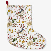 Christmas Bluejay Grosser Weihnachtsweihnachtsfest Großer Weihnachtsstrumpf (Vorderseite)