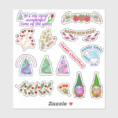 CHRISTMAS BLUME UND BLÄTTER AUFKLEBER (Blatt)