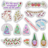 CHRISTMAS BLUME UND BLÄTTER AUFKLEBER (Vorderseite)