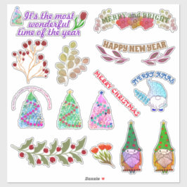 CHRISTMAS BLUME UND BLÄTTER AUFKLEBER