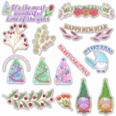 CHRISTMAS BLUME UND BLÄTTER AUFKLEBER (Vorderseite)