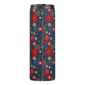 Christmas | Blume und Schneeflocken | Thermal Tumb Thermosbecher (Rückseite)