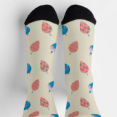 Christmas Blush Pink and Blue Baubles Pattern Socken (Oben)