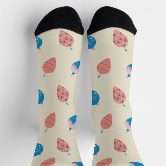 Christmas Blush Pink and Blue Baubles Pattern Socken (Oben)