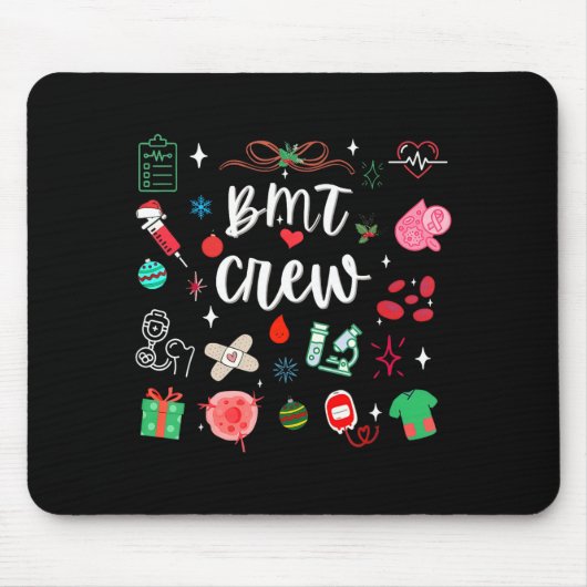 Christmas Bmt Crew Nurse Bone Marrow Transplant Nu Mousepad (Vorne)