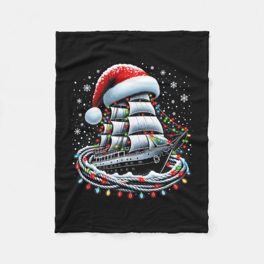Christmas Boating Sailing Cruise Boat Surrounded B Fleecedecke (Vorderseite)