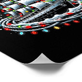 Christmas Boating Sailing Cruise Boat Surrounded B Poster (Ecke)