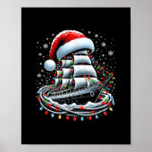 Christmas Boating Sailing Cruise Boat Surrounded B Poster (Vorne)