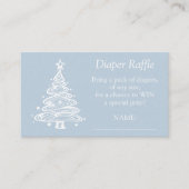 Christmas Boho Blue Baby Boy Dusche Windel Raffle Begleitkarte (Vorderseite)