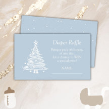 Christmas Boho Blue Baby Boy Dusche Windel Raffle