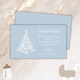 Christmas Boho Blue Baby Boy Dusche Windel Raffle Begleitkarte