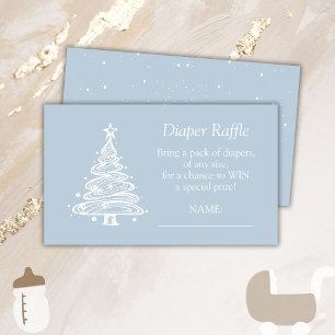 Christmas Boho Blue Baby Boy Dusche Windel Raffle Begleitkarte
