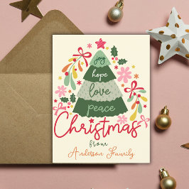 Christmas Boho Blume Grüße skandinavische Feiertagspostkarte