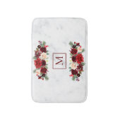 Christmas Boho Chic Floral Branch Marble Monogram Badematte (Vorderseite Vertikal)