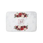 Christmas Boho Chic Floral Branch Marble Monogram Badematte (Vorderseite)