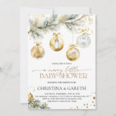Christmas Boho Merry Little Baby Shower Einladung (Vorderseite)