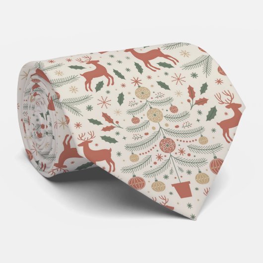 Christmas Boho Pattern Krawatte (Gerollt)