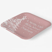 Christmas Boho Pink Girl Baby Dusche Pappteller (Gewinkelt)