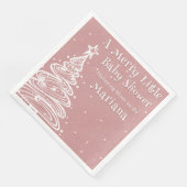 Christmas Boho Pink Girl Baby Dusche Serviette (Ecke)