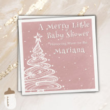 Christmas Boho Pink Girl Baby Dusche