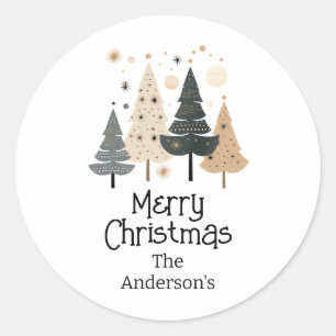 Christmas Boho Runder Aufkleber