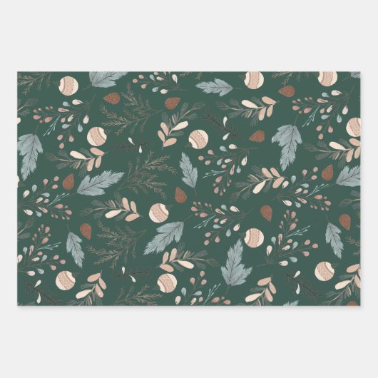 Christmas Boho Winter Greenery Geschenkpapier Set (Vorderseite 3)