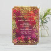 Christmas Bokeh Gold Glitzer Sparkle Party lädt ei Einladung (Stehend Vorderseite)