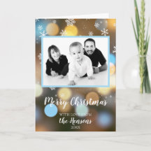 Christmas Bokeh Lights Personalizable Family Foto