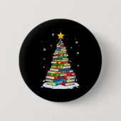 Christmas Book Tree Funny Librarians Books Lover Button (Vorderseite)