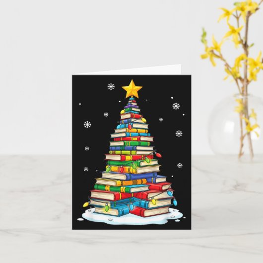 Christmas Book Tree Funny Librarians Books Lover  Karte (Gelbe Blume)