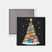 Christmas Book Tree Funny Librarians Books Lover Magnet (Vorderseite/Rückseite)