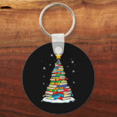 Christmas Book Tree Funny Librarians Books Lover  Schlüsselanhänger (Vorderseite)