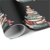 Christmas Books Tree Book Lover Teachers Bookworm  Geschenkpapier (Rolleneckpunkt)