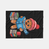 Christmas Bookworm Gingerbread Reading Books Funny Fleecedecke (Vorderseite (Horizontal))